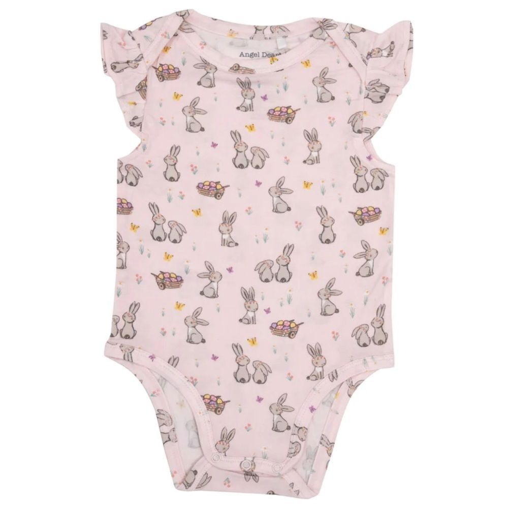 Angel Dear Ruffle Sleeve Bodysuit - Pink Bunny